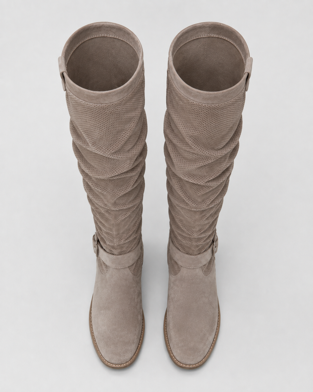Women's Knee High Suede Look Slouch Comfort Boots