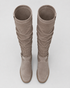 Women's Knee High Suede Look Slouch Comfort Boots
