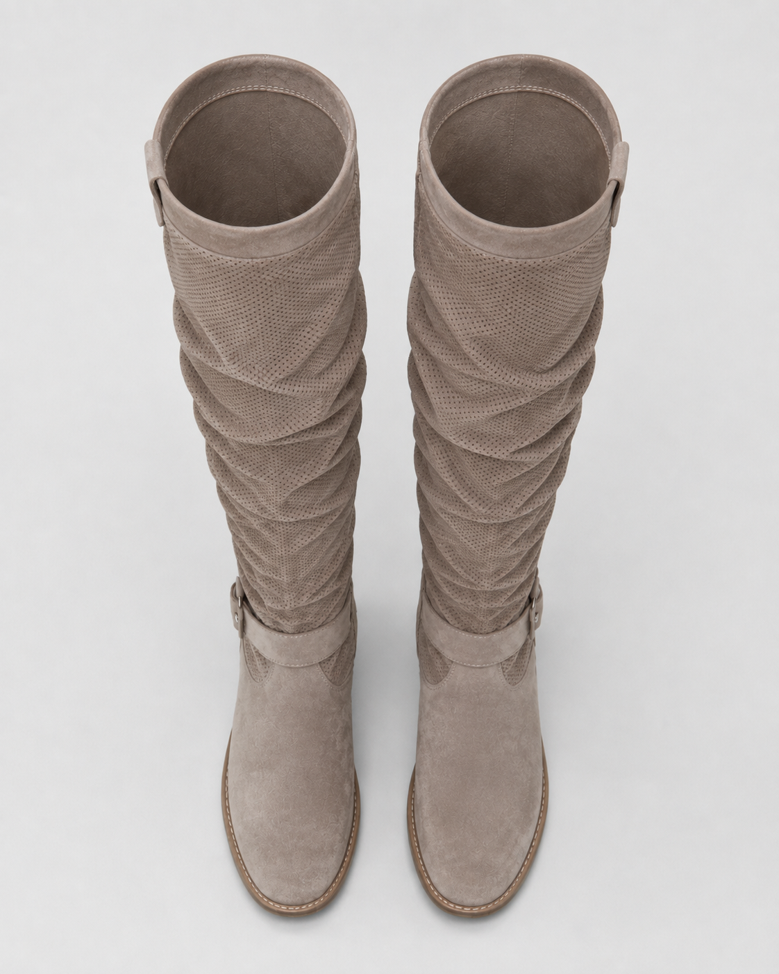 Women's Knee High Suede Look Slouch Comfort Boots