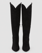 Women's Knee High Pointed Toe Comfort Boots | Stacked Heel