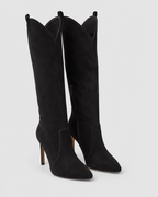 Women's Knee High Pointed Toe Comfort Boots | Stacked Heel