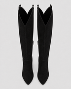 Women's Knee High Pointed Toe Comfort Boots | Stacked Heel
