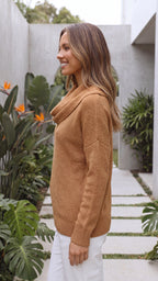 Women's Cowl Neck Long Sleeve Knit Jumper