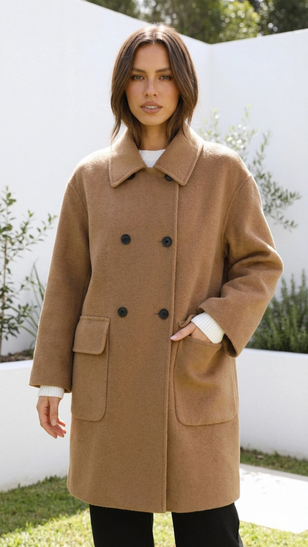 Women's Double-Breasted Long Formal Coat