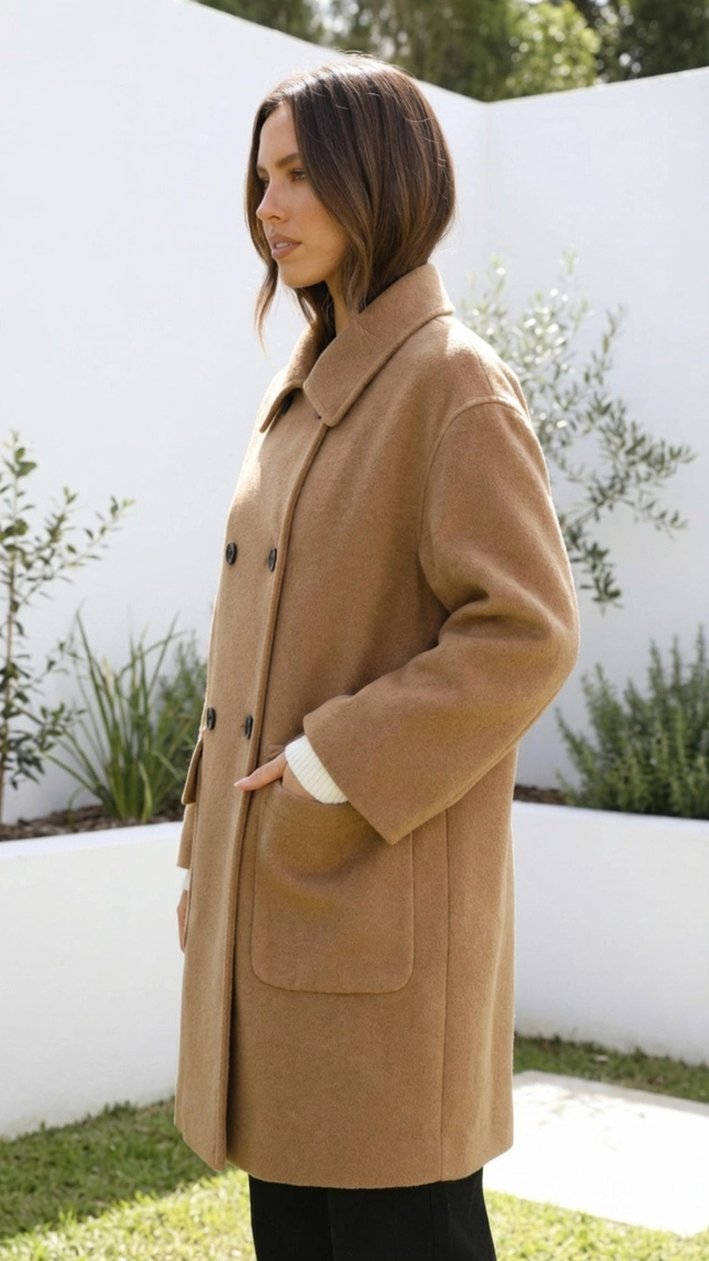 Women's Double-Breasted Long Formal Coat