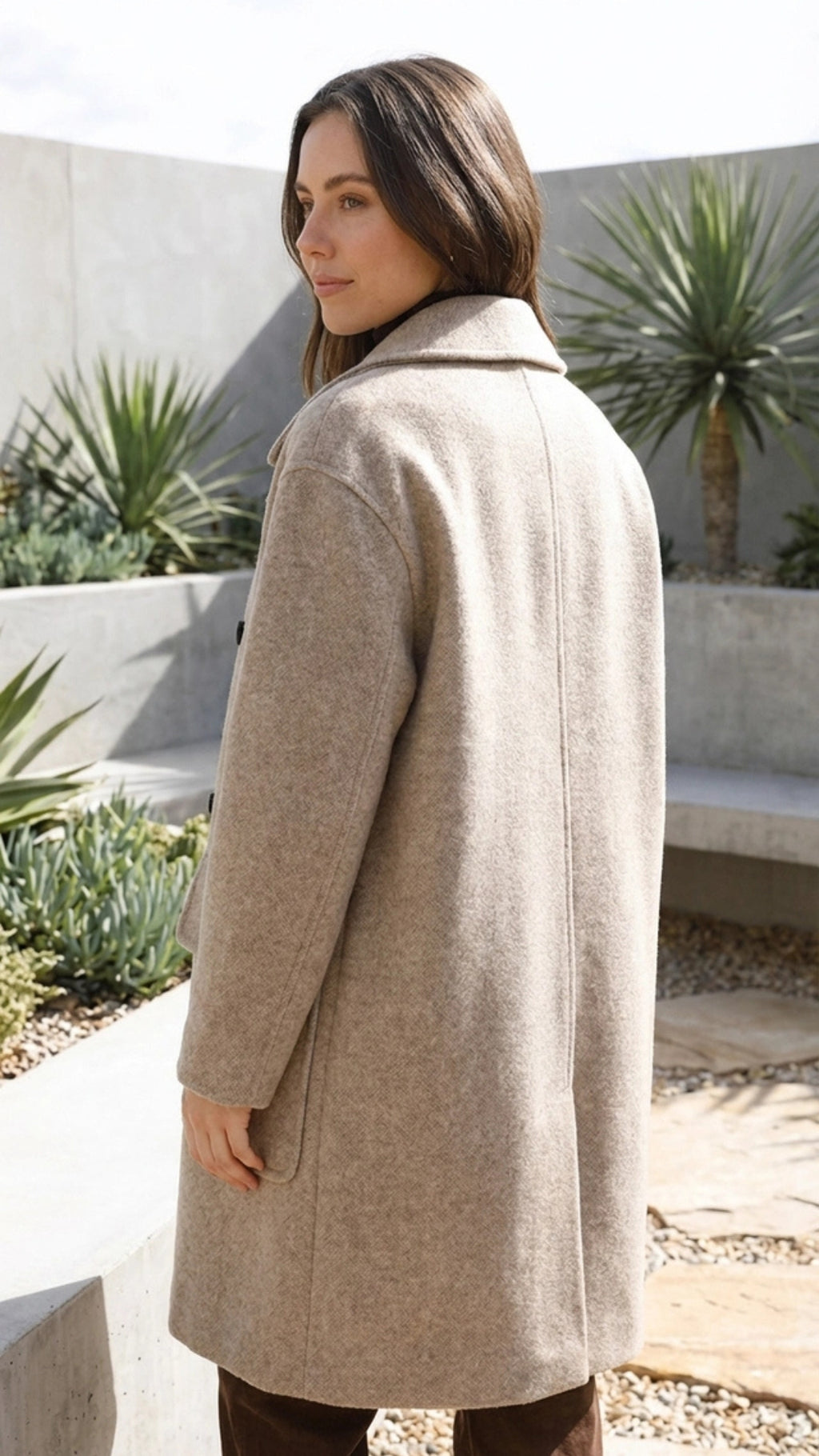 Women's Double-Breasted Long Formal Coat