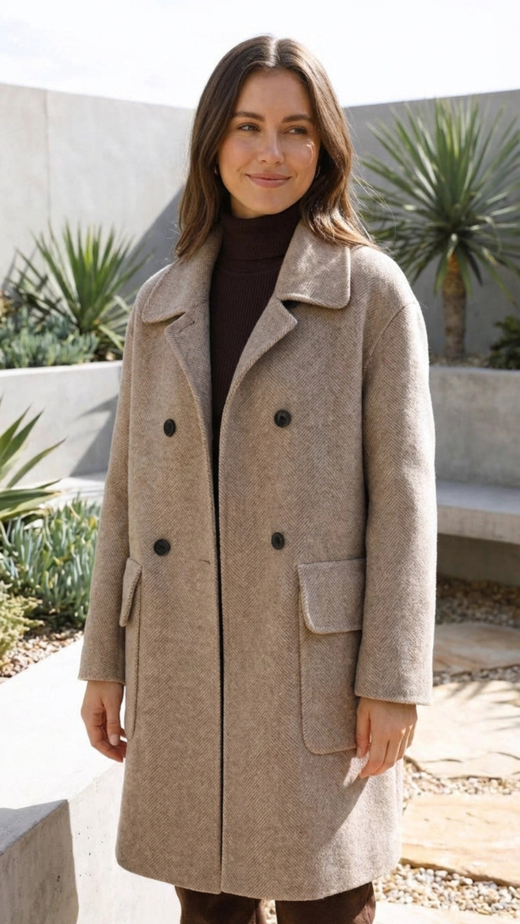 Women's Double-Breasted Long Formal Coat