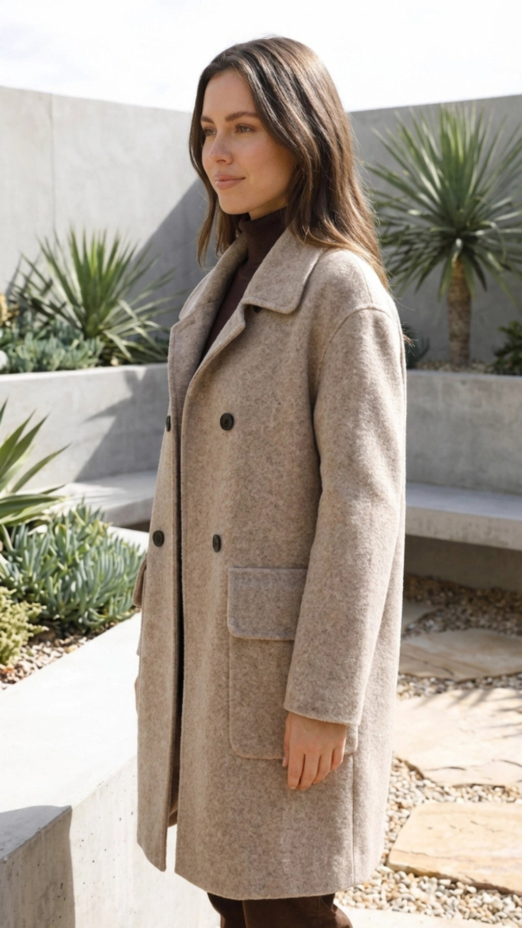 Women's Double-Breasted Long Formal Coat