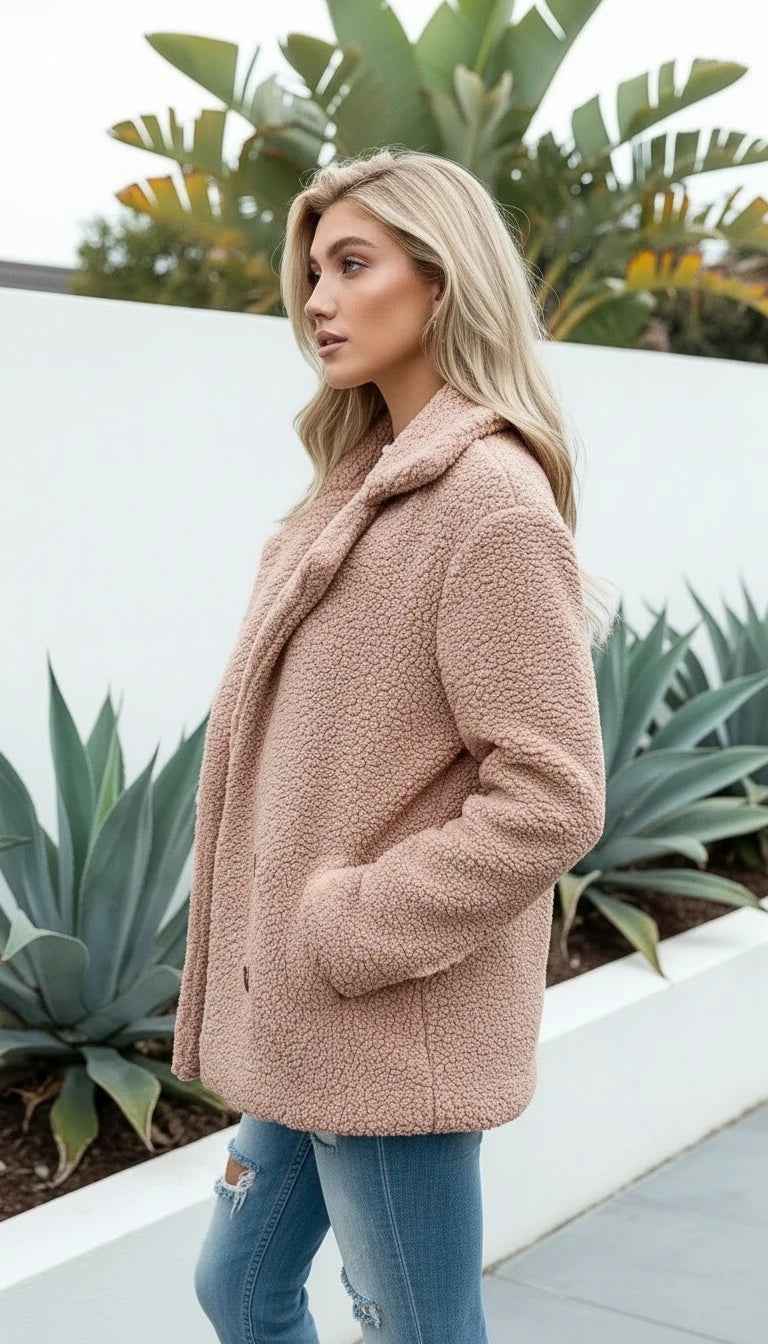 Women's Double-Breasted Teddy Coat