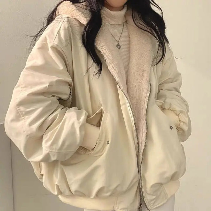 Women's Double Layer Winter Jacket Beige