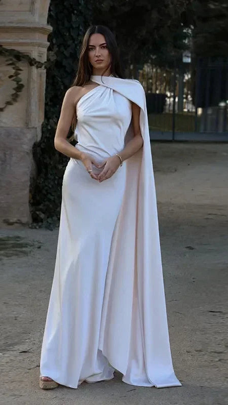 Women's Maxi Dress | Draped One Shoulder Party Occasion Dress 4