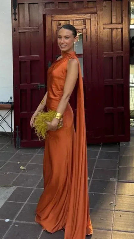 Women's Maxi Dress | Draped One Shoulder Party Occasion Dress 8