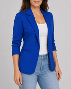 Women's Open Front Blazer | Notch Lapel Long Sleeve Tailored Jacket