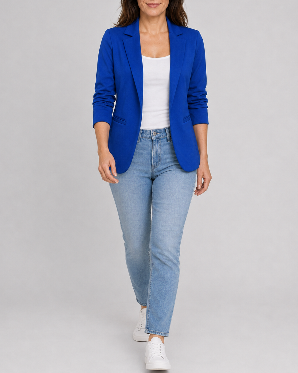 Women's Open Front Blazer | Notch Lapel Long Sleeve Tailored Jacket