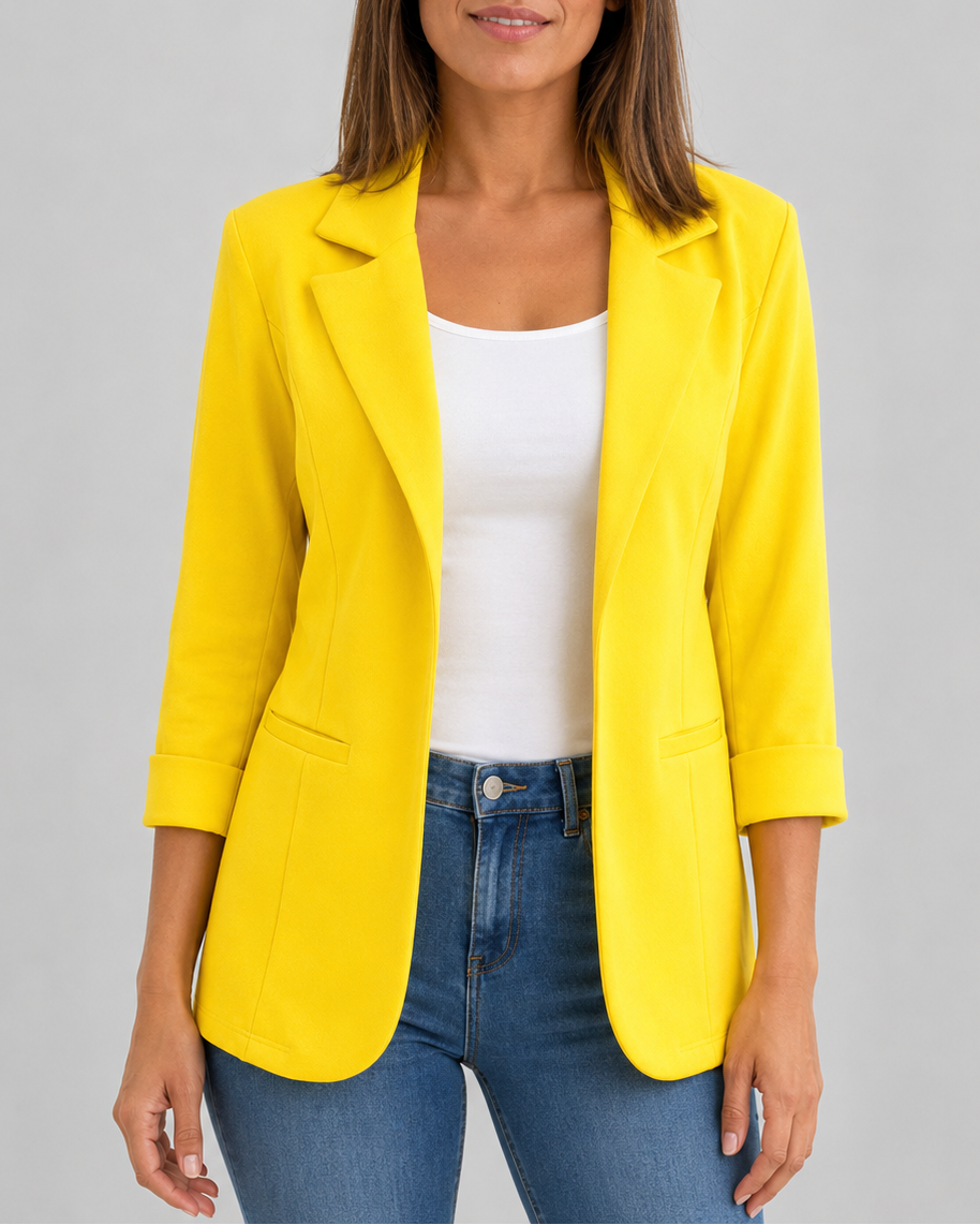 Women's Open Front Blazer | Notch Lapel Long Sleeve Tailored Jacket