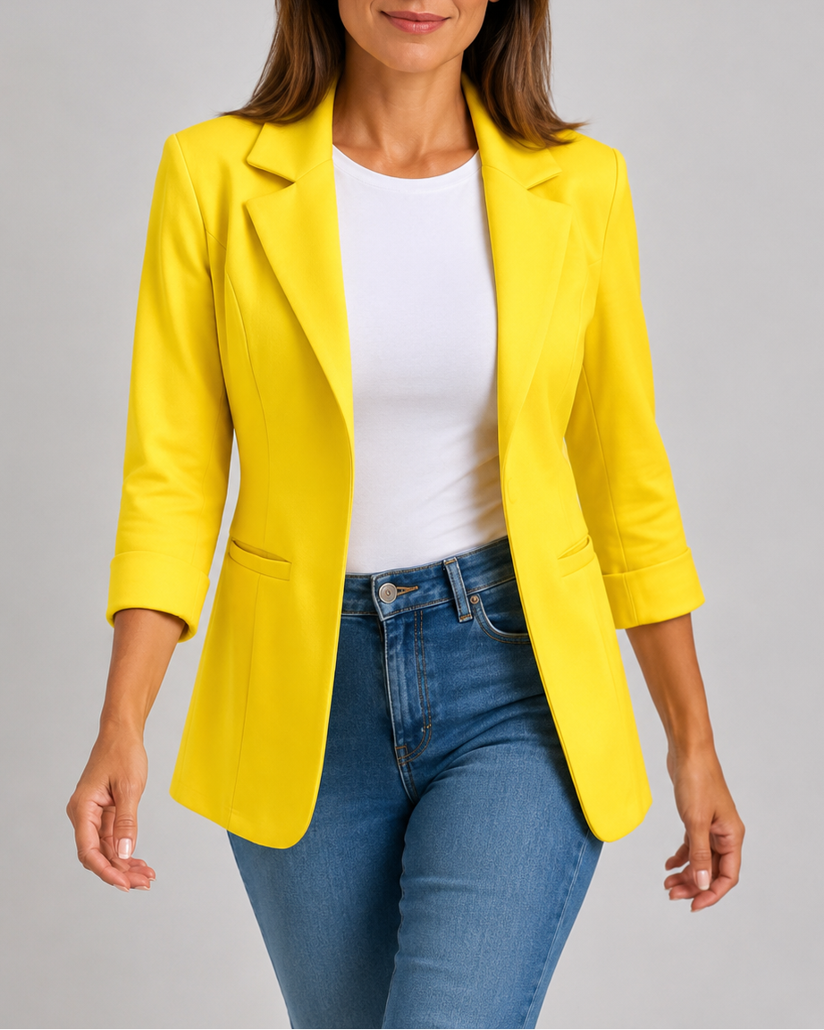 Women's Open Front Blazer | Notch Lapel Long Sleeve Tailored Jacket