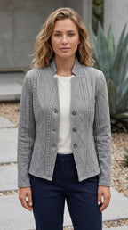 Women’s Textured Fitted Blazer Jacket With Button Front