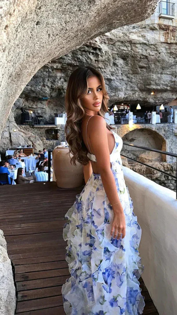 Women's Maxi Dress | Floral Ruffle Corset Summer Beach Dress 2