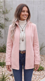 Women's Longline Funnel Neck Zip Up Winter Jacket