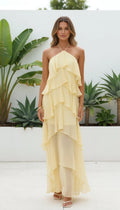 Women's Halter Neck Ruffle Layered Maxi Dress
