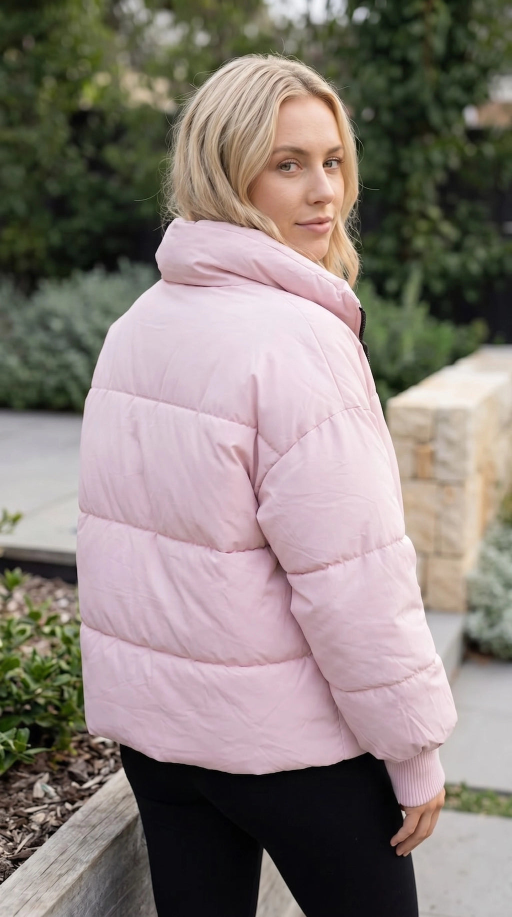 Women’s Zip Front Padded Puffer Jacket with Pockets
