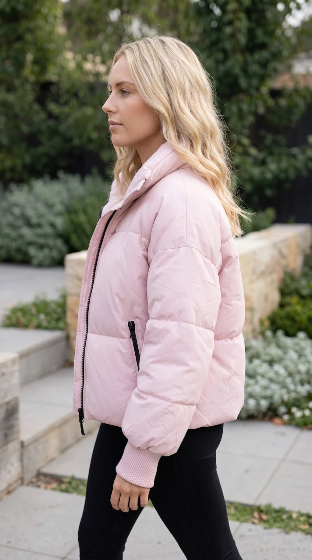 Women’s Zip Front Padded Puffer Jacket with Pockets