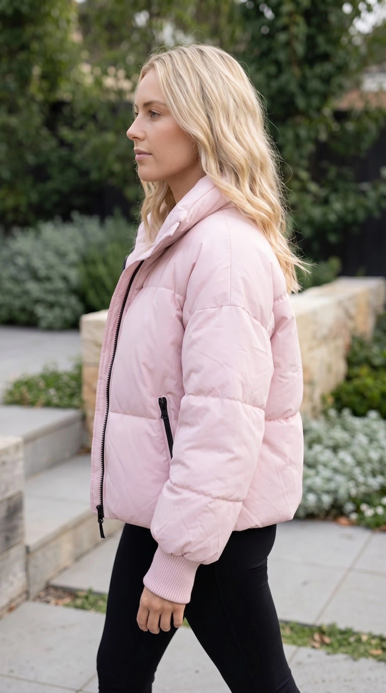 Women’s Zip Front Padded Puffer Jacket with Pockets