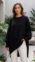 Women's Crew Neck Long Sleeve Oversized Knit Sweater