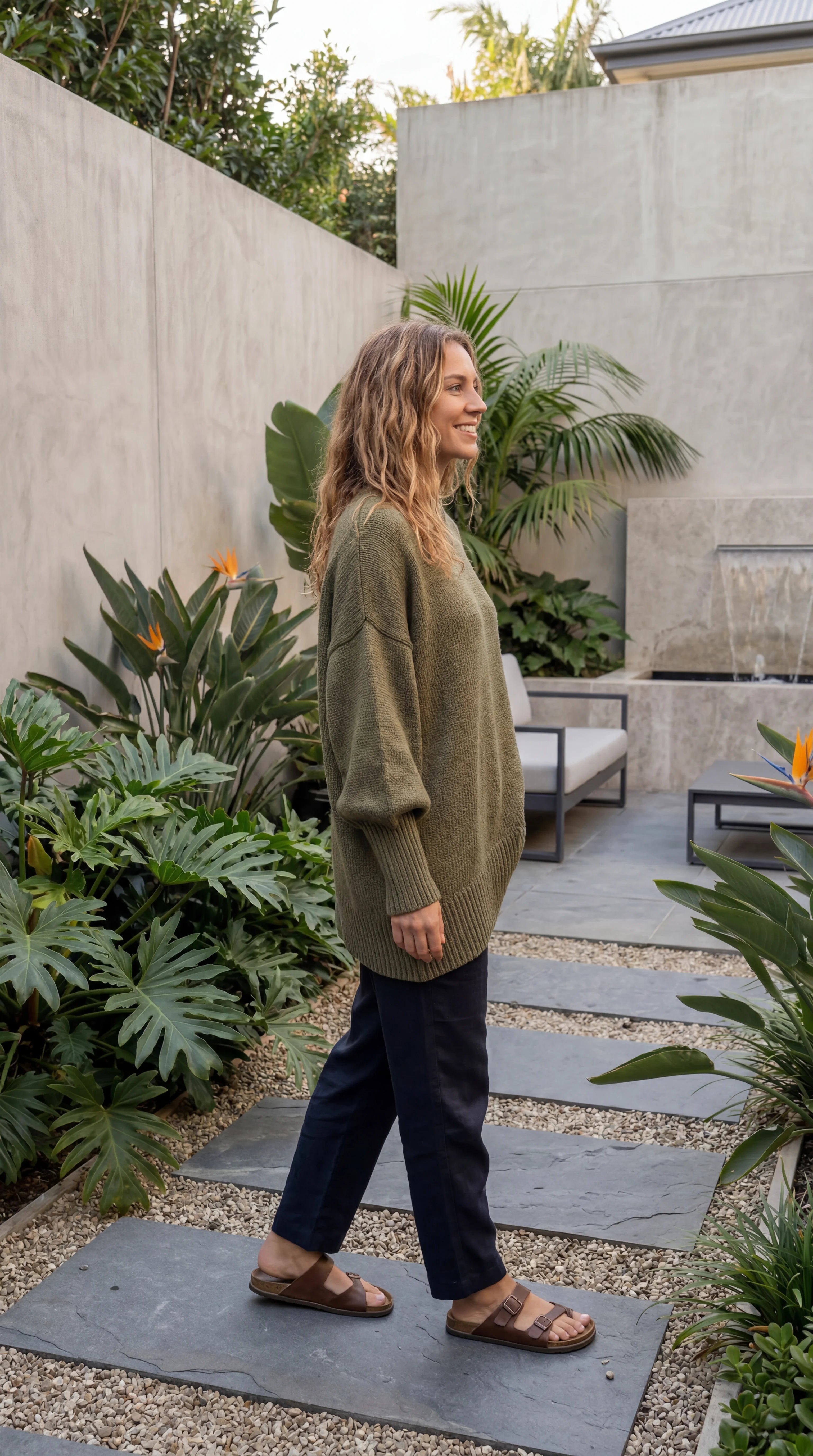 Women's Crew Neck Long Sleeve Oversized Knit Sweater