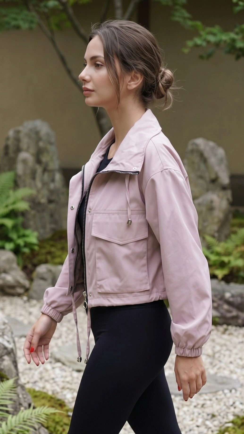 Women’s Zip Front Utility Bomber Jacket