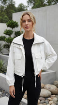 Women’s Zip Front Utility Bomber Jacket