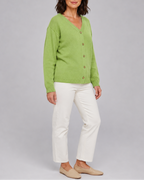 Women's Knit Cardigan with V Neck and Button Front