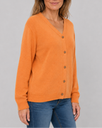 Women's Knit Cardigan with V Neck and Button Front