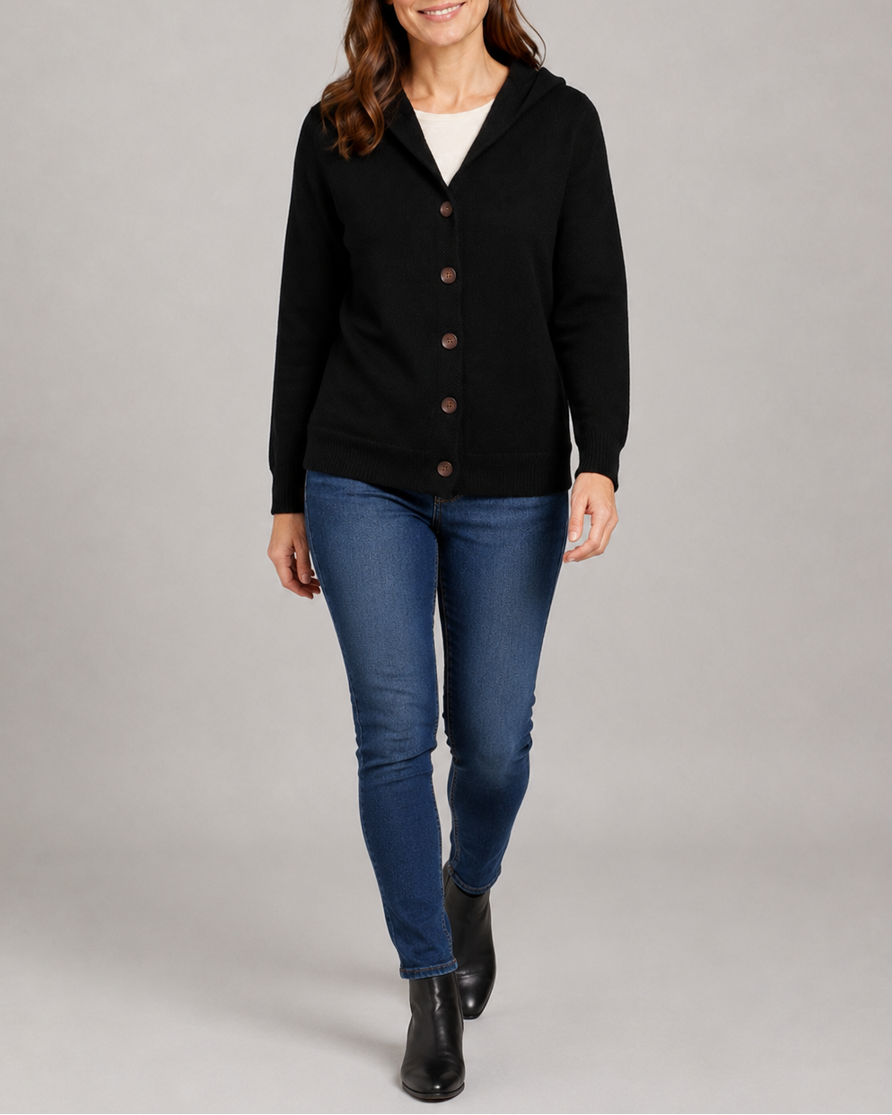 Women's Soft Knit Button Up Relaxed Fit Cardigan