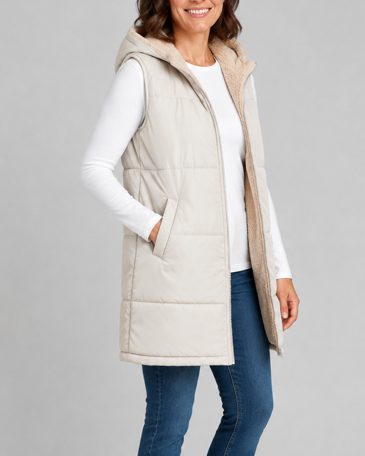 Women's Sherpa Lined Hooded Padded Puffer Gilet