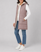 Women's Sherpa Lined Hooded Padded Puffer Gilet