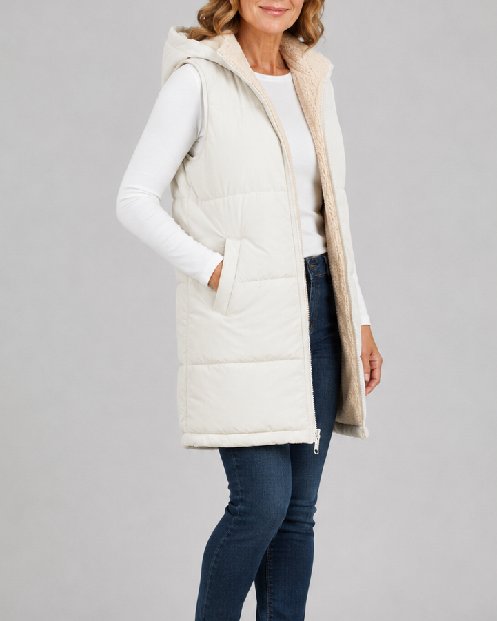 Women's Sherpa Lined Hooded Padded Puffer Gilet