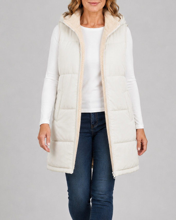 Women's Sherpa Lined Hooded Padded Puffer Gilet