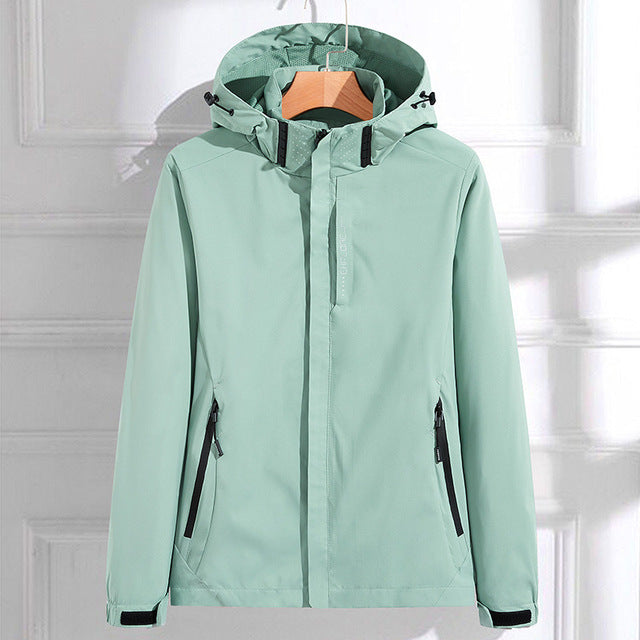 Women's Hooded Waterproof Rain Jacket mint green