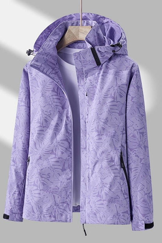 Women's Hooded Windproof Transitional Jacket purple