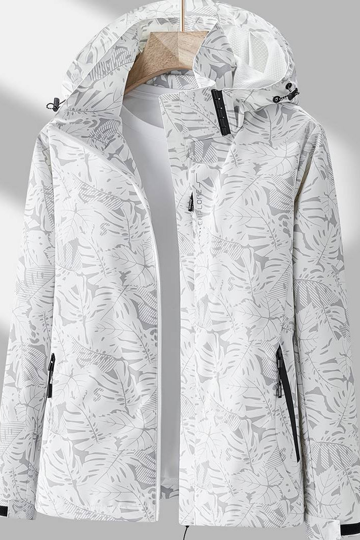 Women's Hooded Windproof Transitional Jacket white