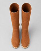 Women's Knee High Boots with Block Heel and Side Zip
