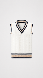 Women's Knit Vest | Cable Knit V-Neck Sleeveless Sweater Vest