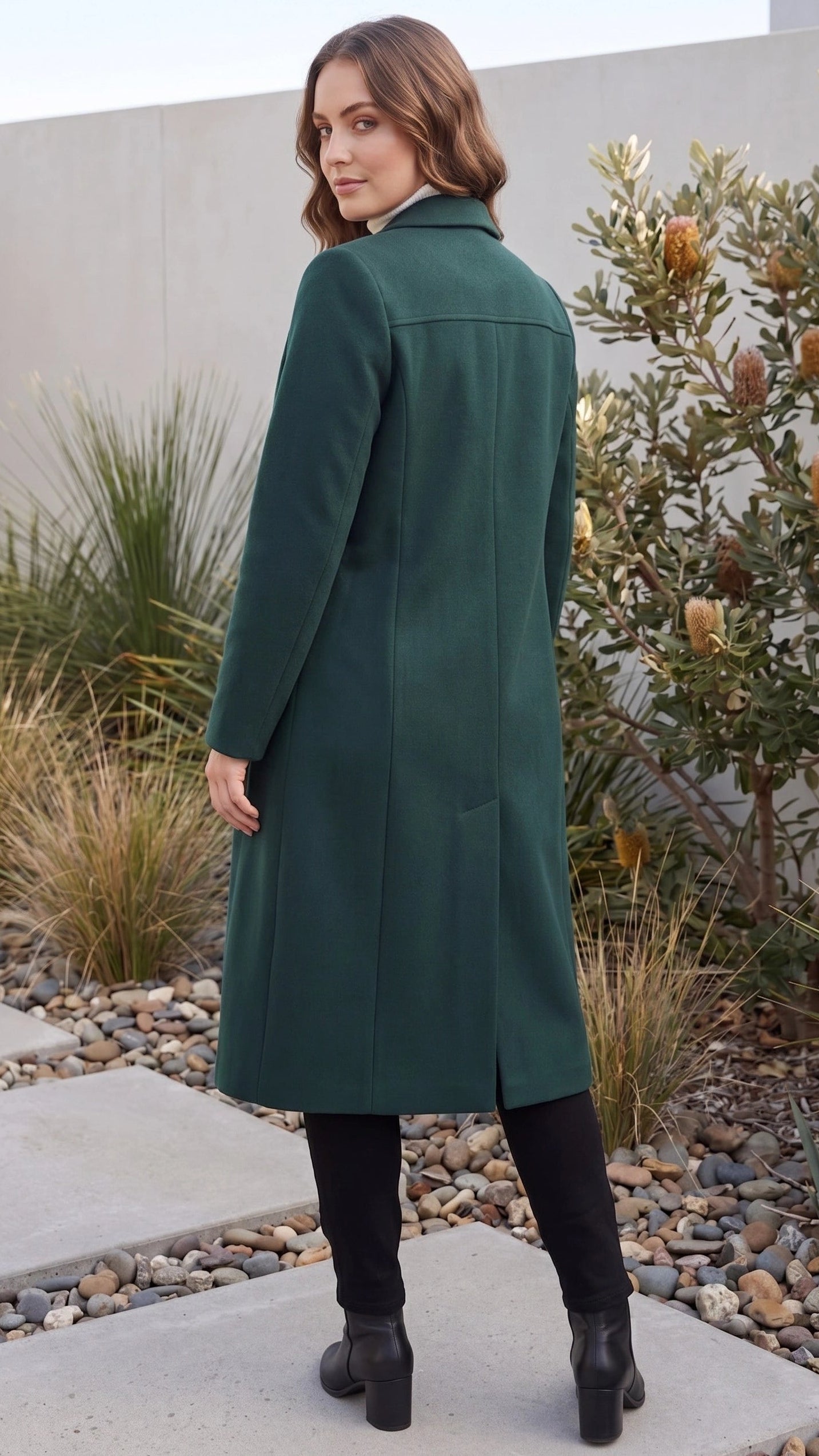 Women’s Lapel Collar Double Breasted Longline Coat