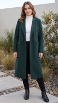 Women’s Lapel Collar Double Breasted Longline Coat