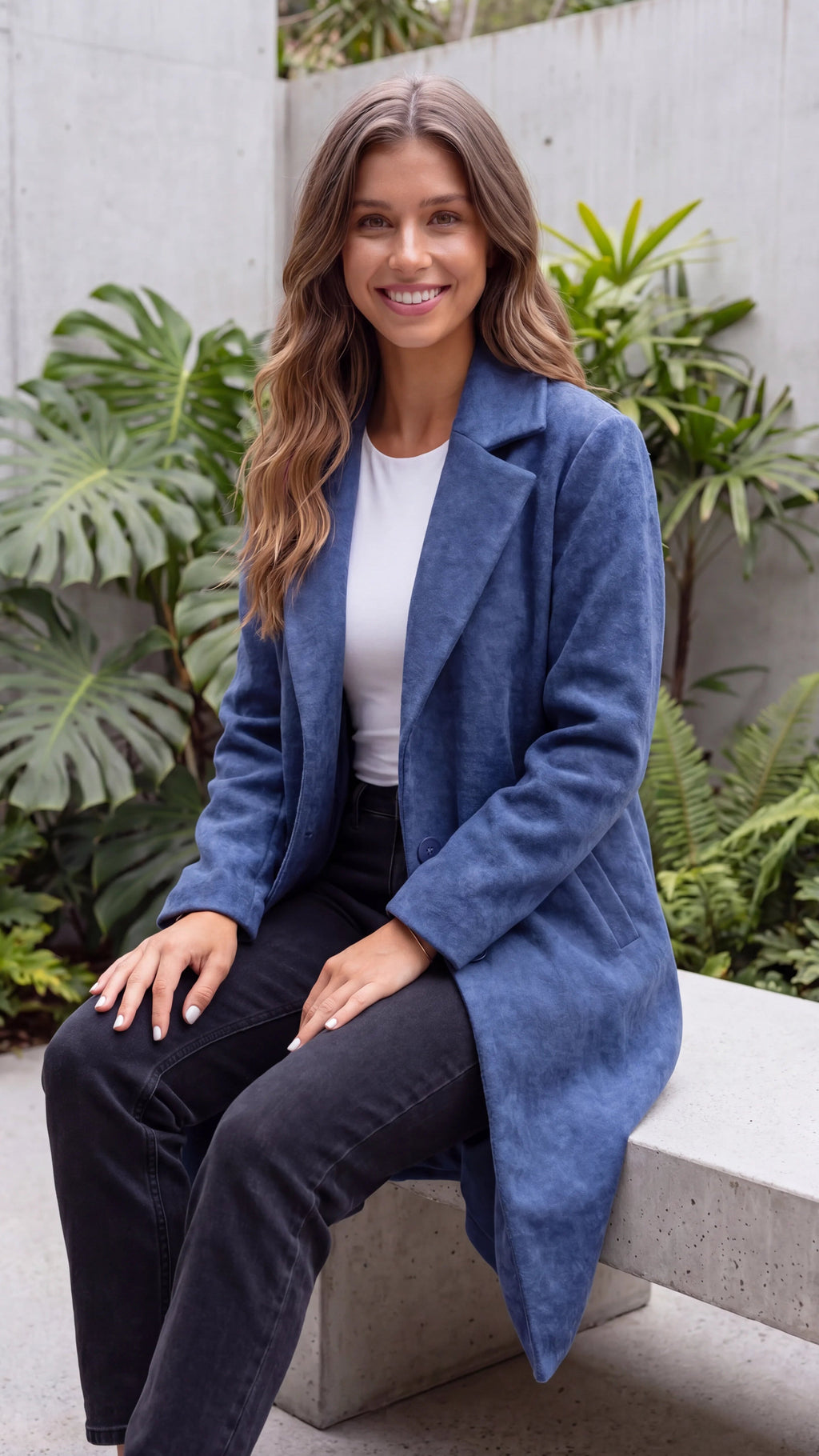 Women's Lapel Collar Button Up Longline Coat