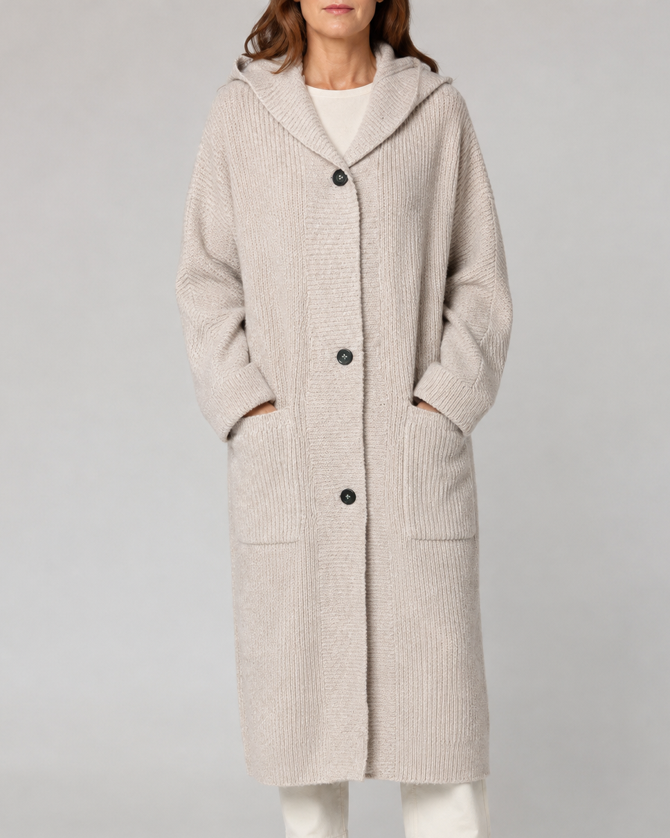 Women's Long Button Up V Neck Knit Cardigan with Pockets