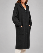 Women's Long Button Up V Neck Knit Cardigan with Pockets
