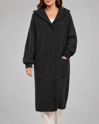 Women's Long Button Up V Neck Knit Cardigan with Pockets