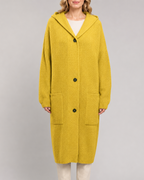 Women's Long Button Up V Neck Knit Cardigan with Pockets